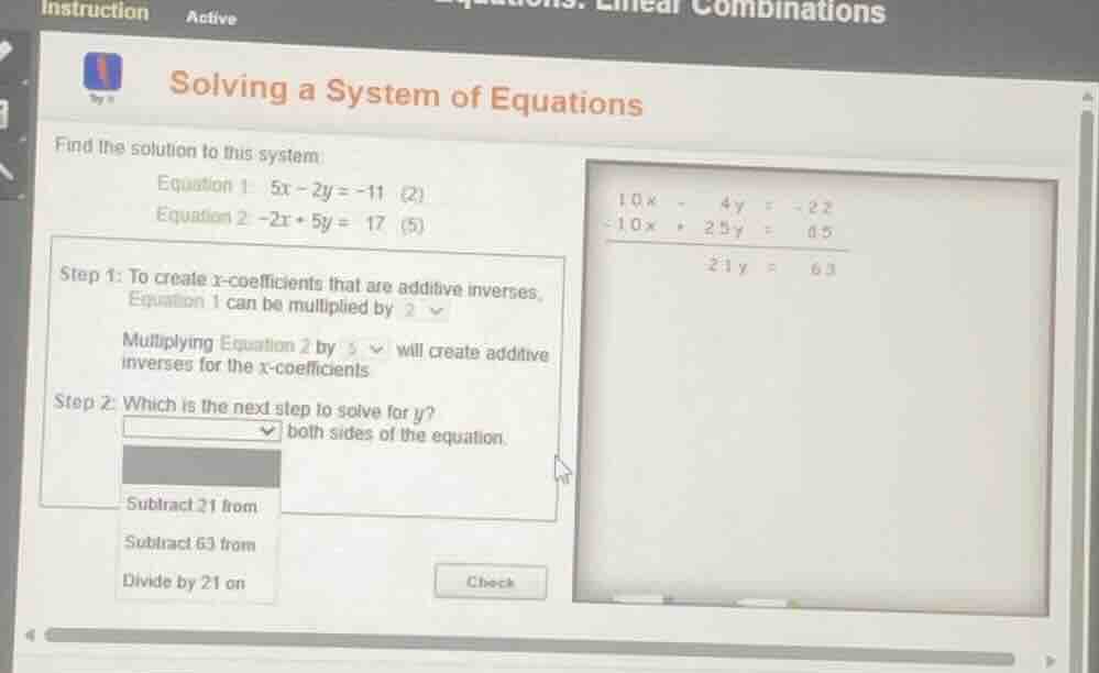 solving a system of equations find the solution to this system: equatio…