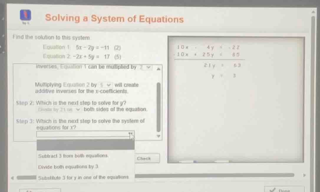 solving a system of equations find the solution to this system equation…