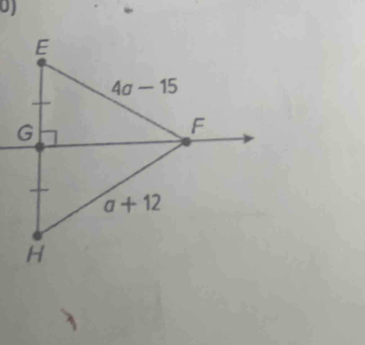 in the figure, e, g, h are on a vertical line, g and f are on a horizon…