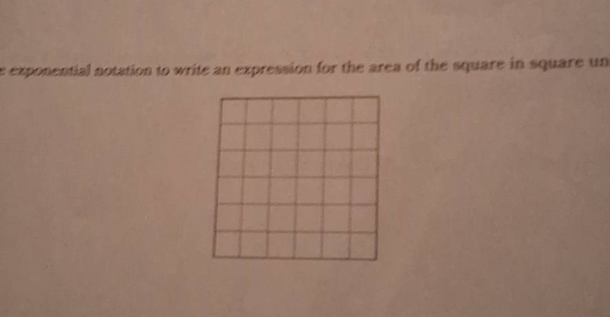 e exponential notation to write an expression for the area of the squar…