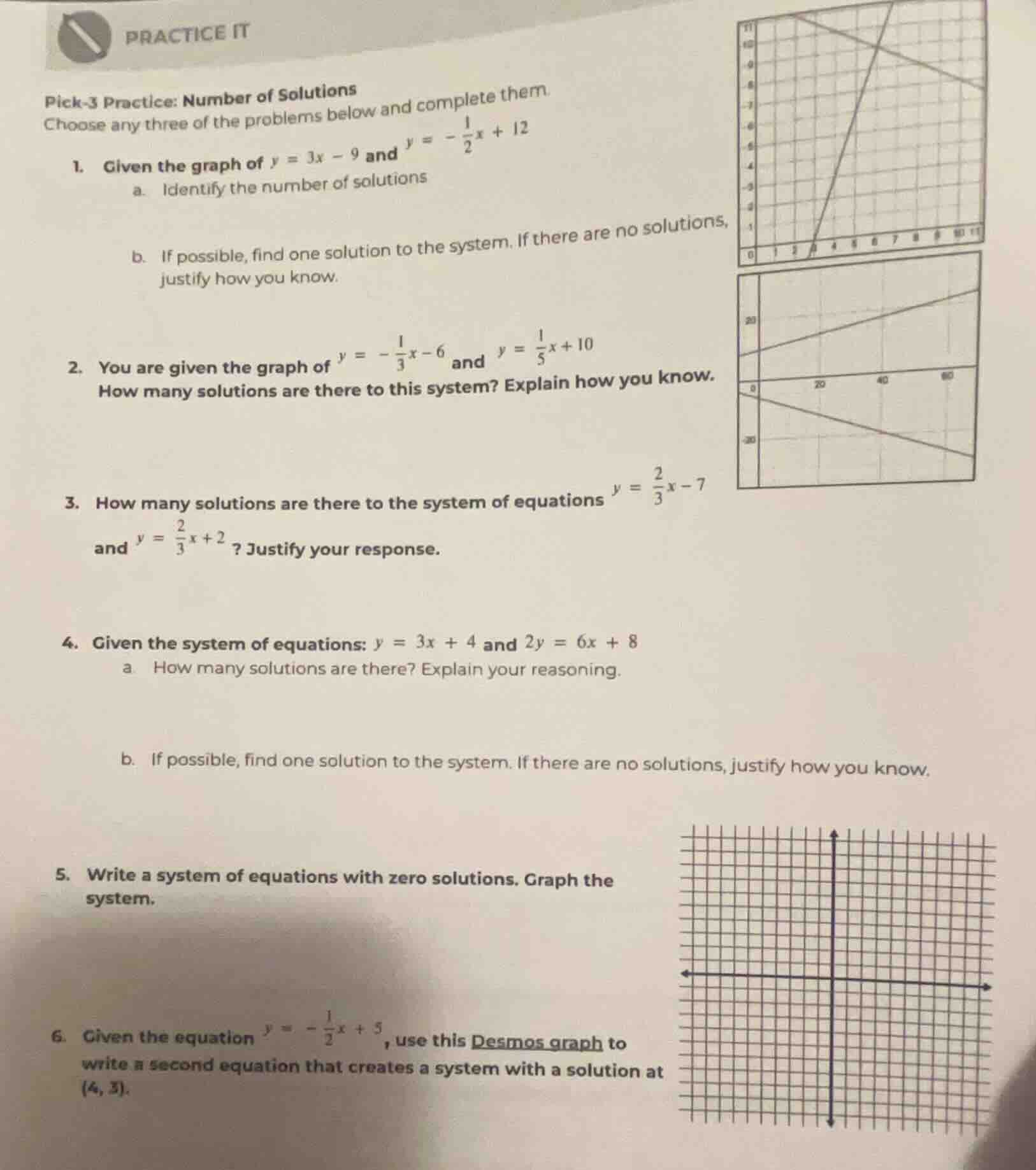 practice it pick-3 practice: number of solutions choose any three of th…