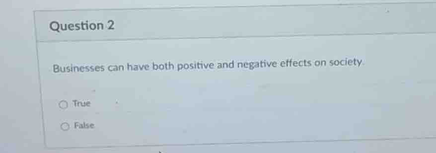 question 2 businesses can have both positive and negative effects on so…