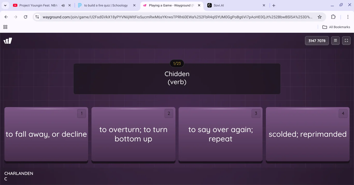 chidden (verb) 1 to fall away, or decline 2 to overturn; to turn bottom…