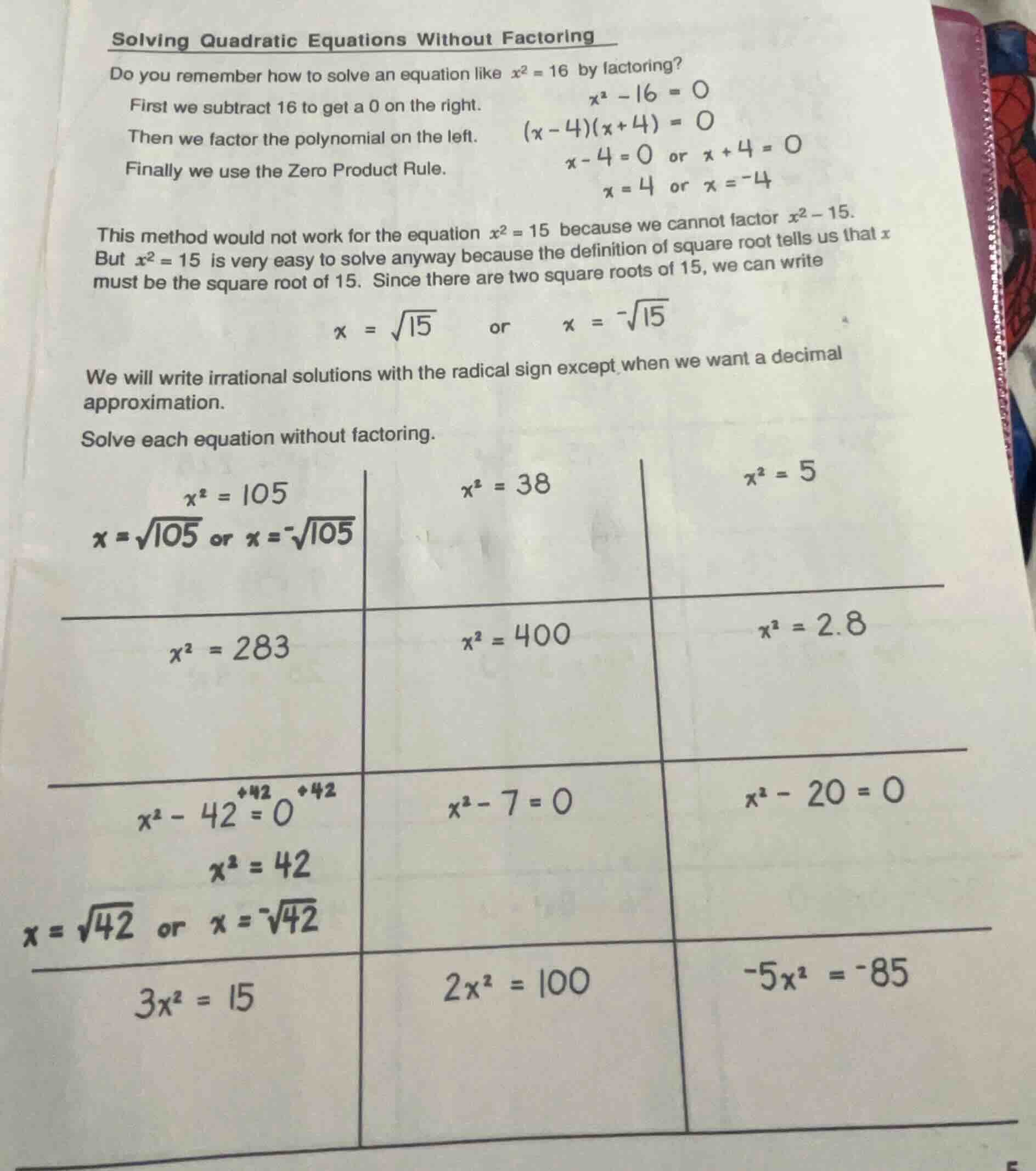 solving quadratic equations without factoring do you remember how to so…
