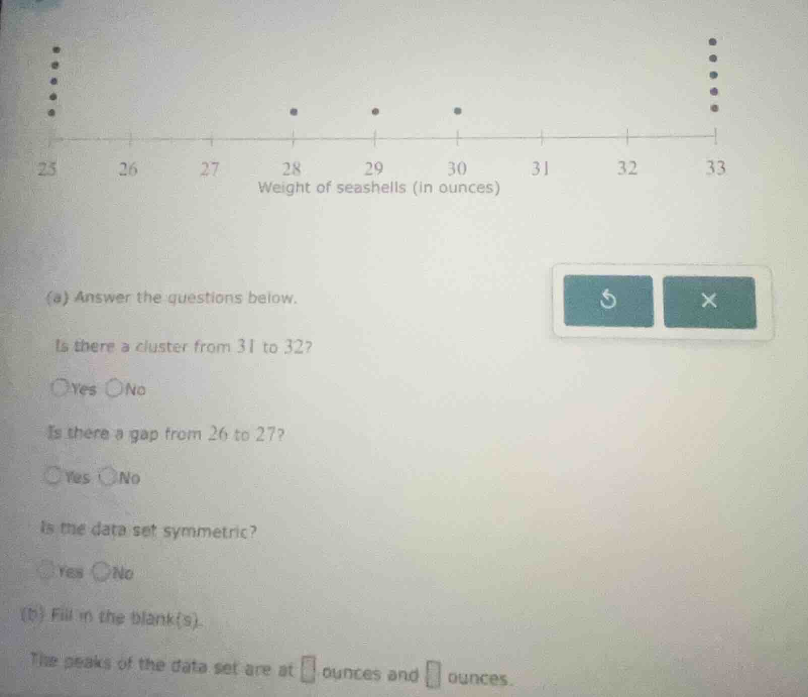 (a) answer the questions below. is there a cluster from 31 to 32? ∘yes …