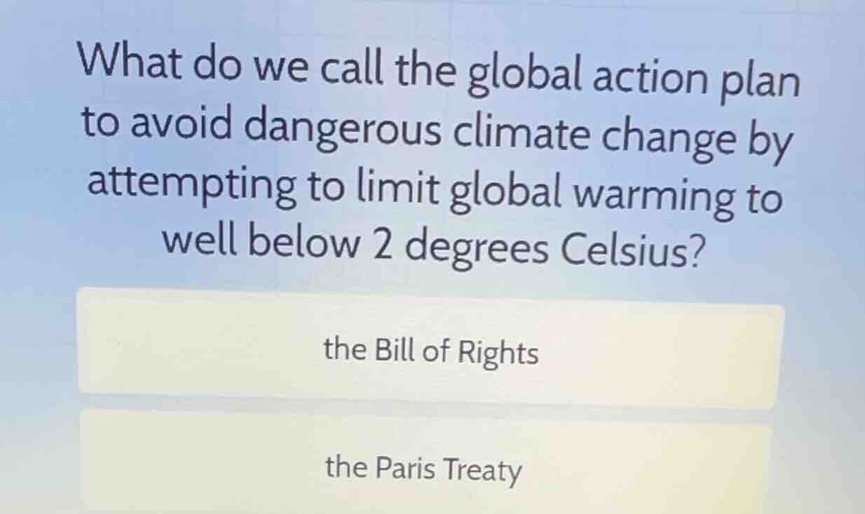 what do we call the global action plan to avoid dangerous climate chang…