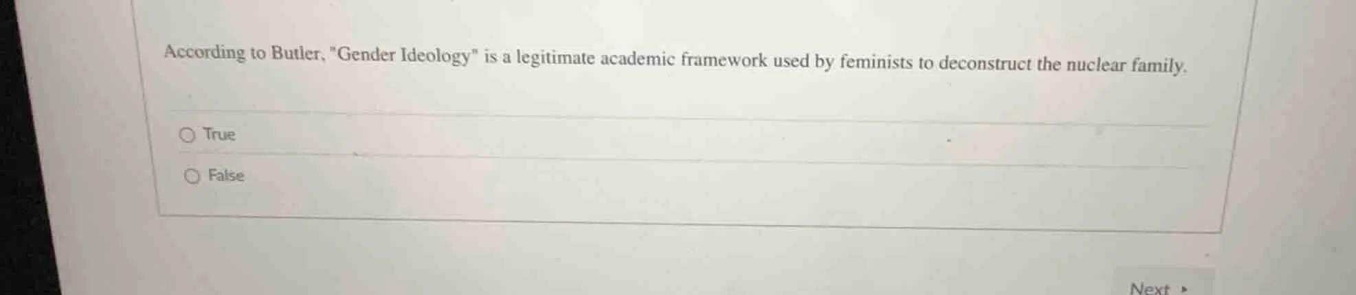 according to butler, \gender ideology\ is a legitimate academic framewo…
