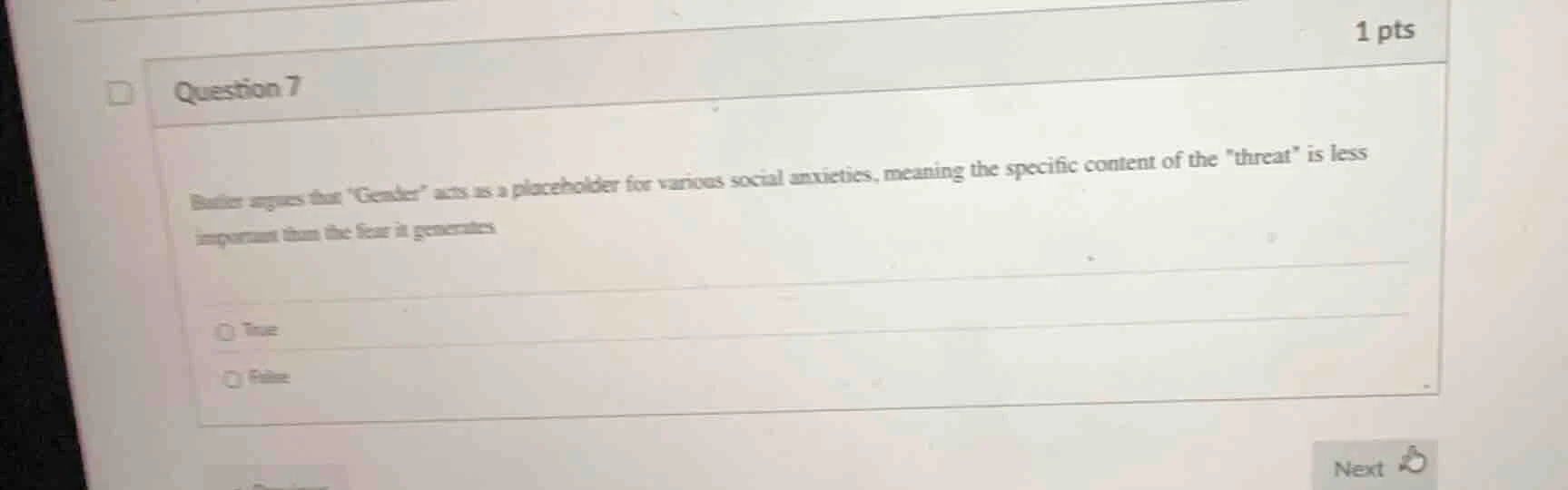 question 7 butler argues that gender acts as a placeholder for various …