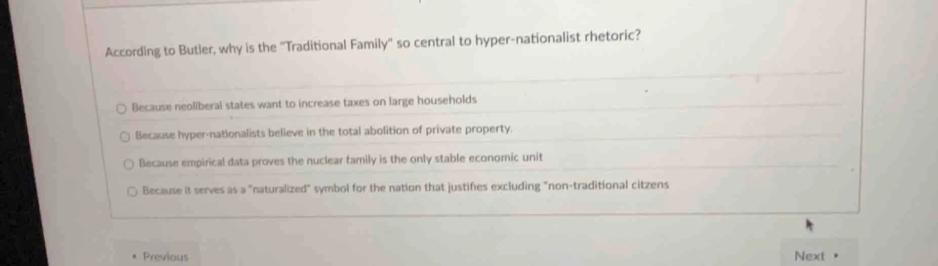 according to butler, why is the \traditional family\ so central to hype…