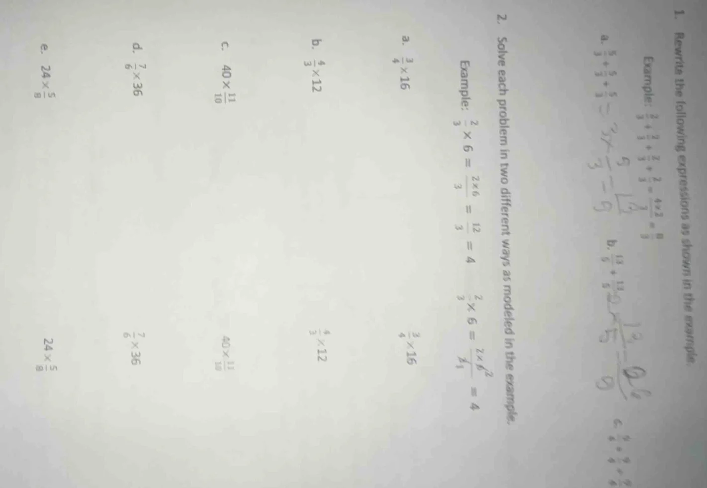 1. rewrite the following expressions as shown in the example: example: …