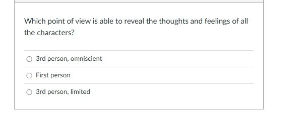 which point of view is able to reveal the thoughts and feelings of all …
