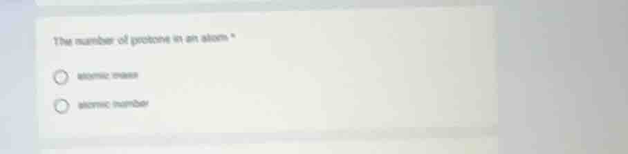 the number of protons in an atom * atomic mass atomic number