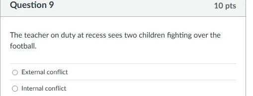 question 9 10 pts the teacher on duty at recess sees two children fight…