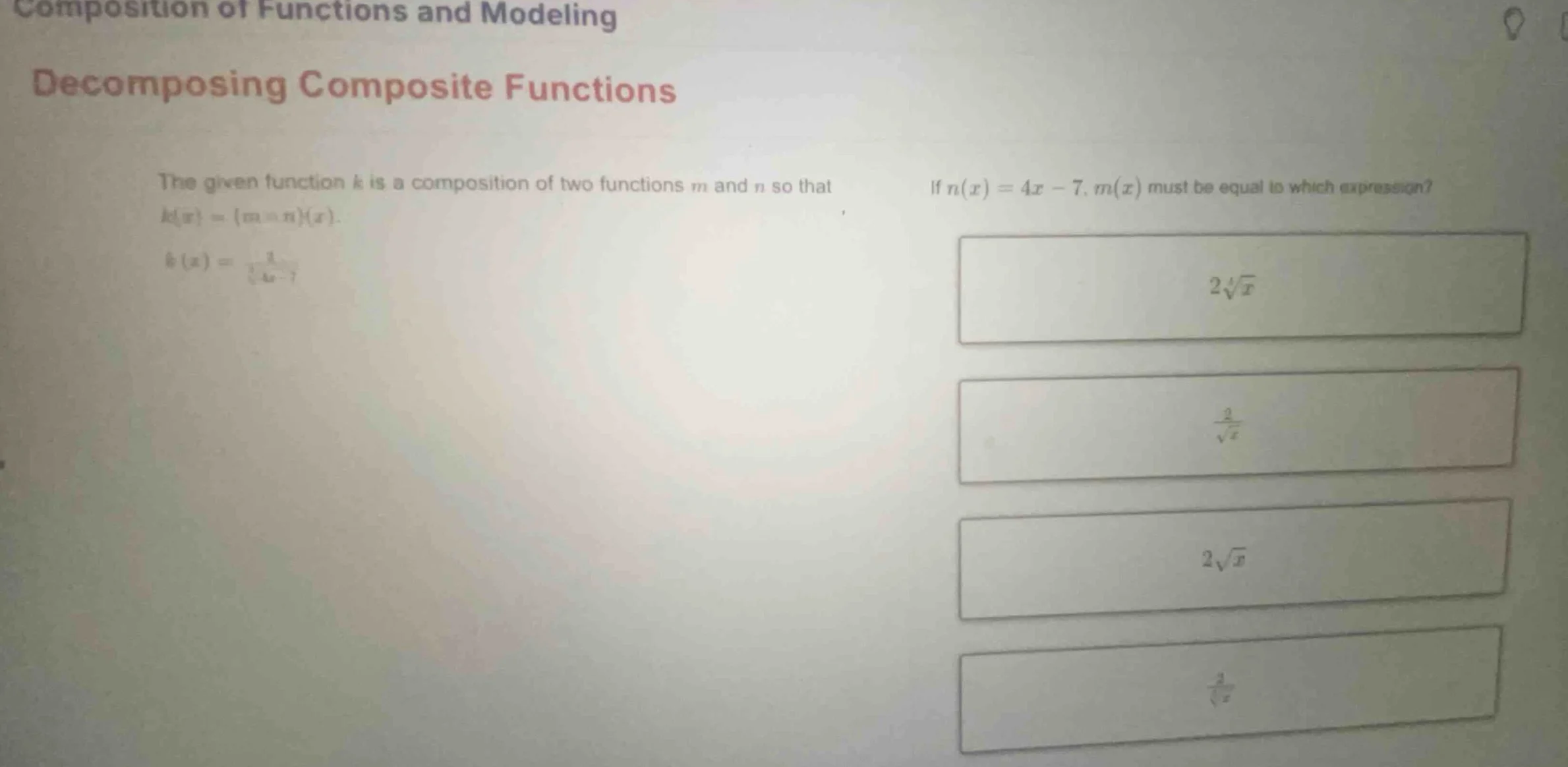 composition of functions and modeling decomposing composite functions t…