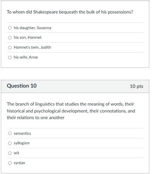 to whom did shakespeare bequeath the bulk of his possessions? his daugh…