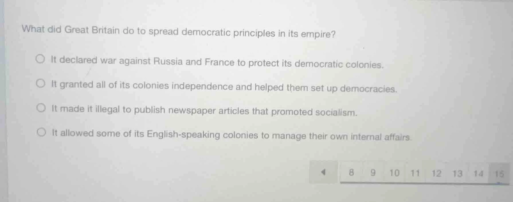 what did great britain do to spread democratic principles in its empire…
