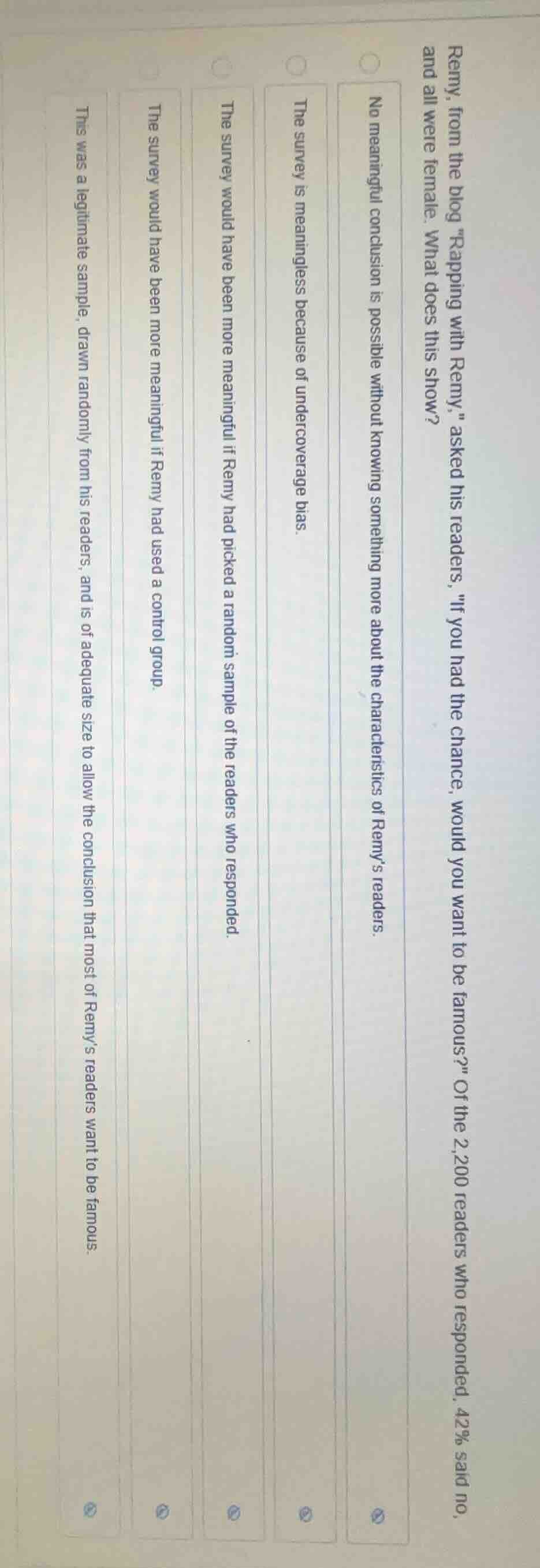 remy, from the blog apping with remy,\ asked his readers, \if you had t…