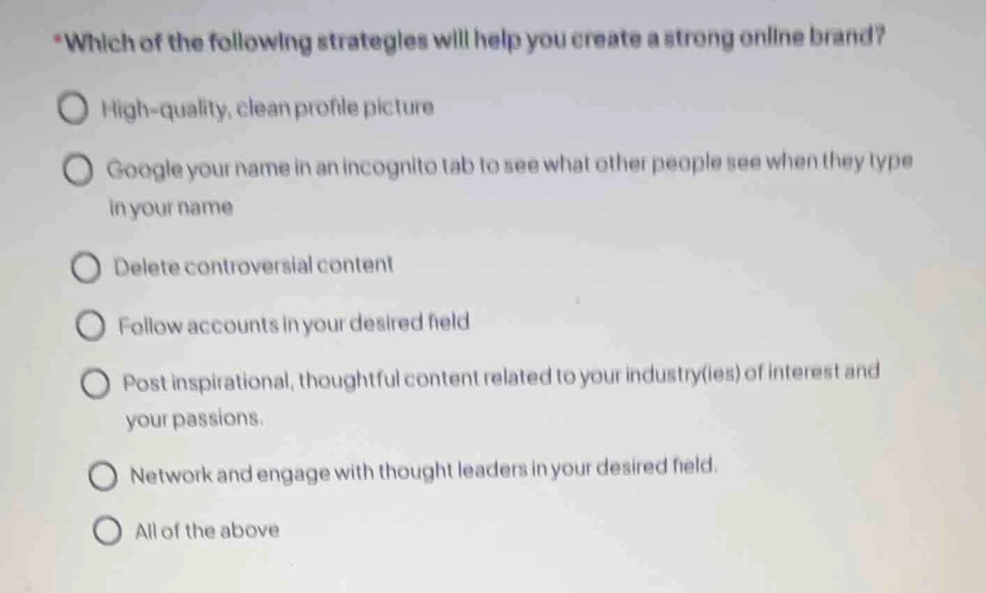*which of the following strategies will help you create a strong online…