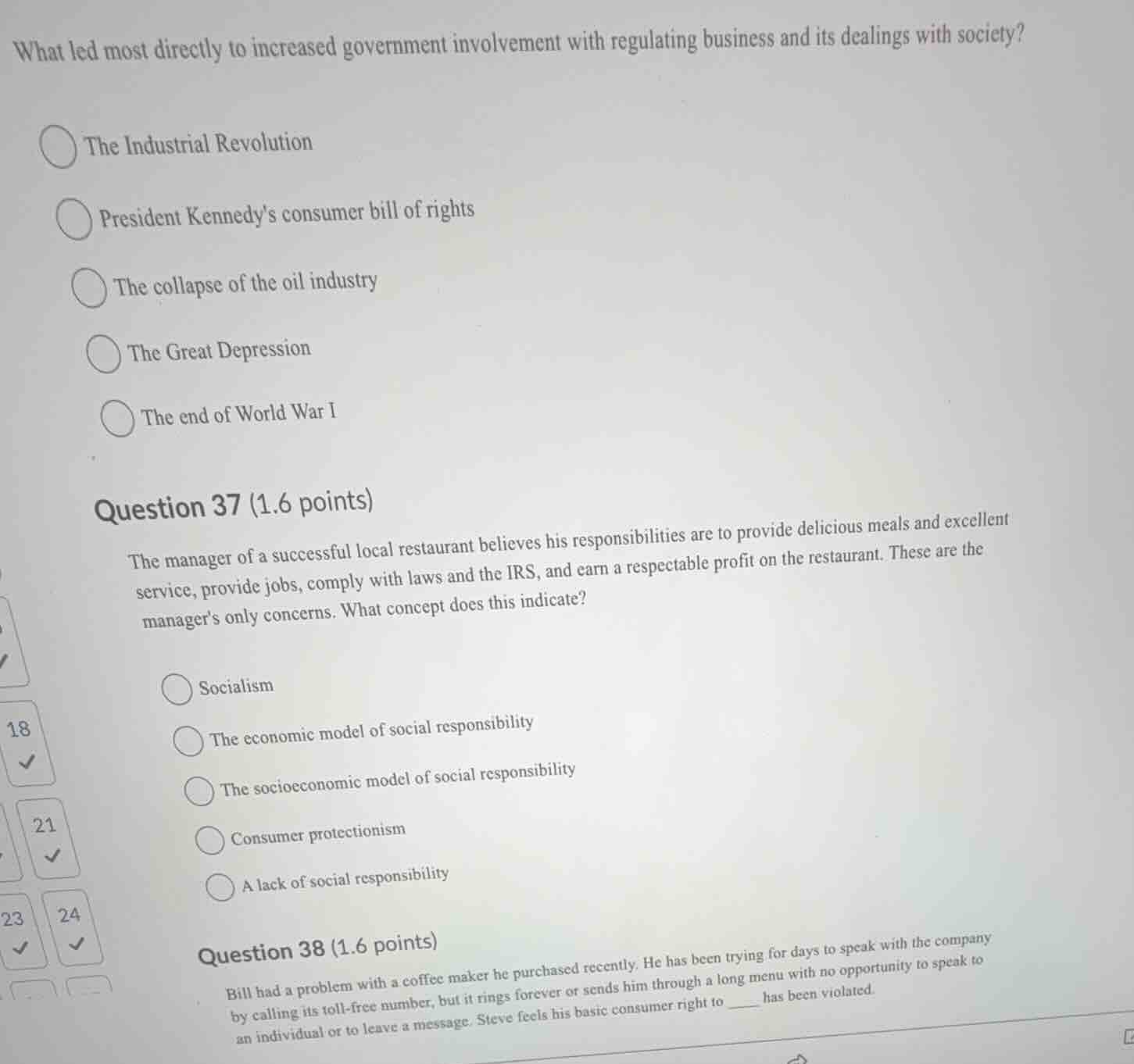 what led most directly to increased government involvement with regulat…