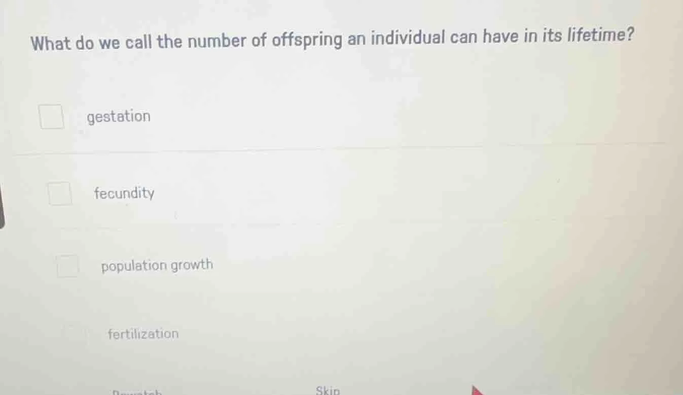 what do we call the number of offspring an individual can have in its l…