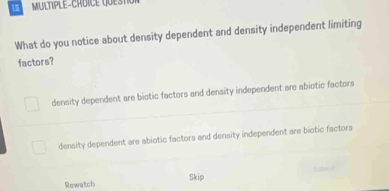 multiple-choice question what do you notice about density dependent and…