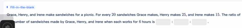 grace, henry, and irene make sandwiches for a picnic. for every 20 sand…
