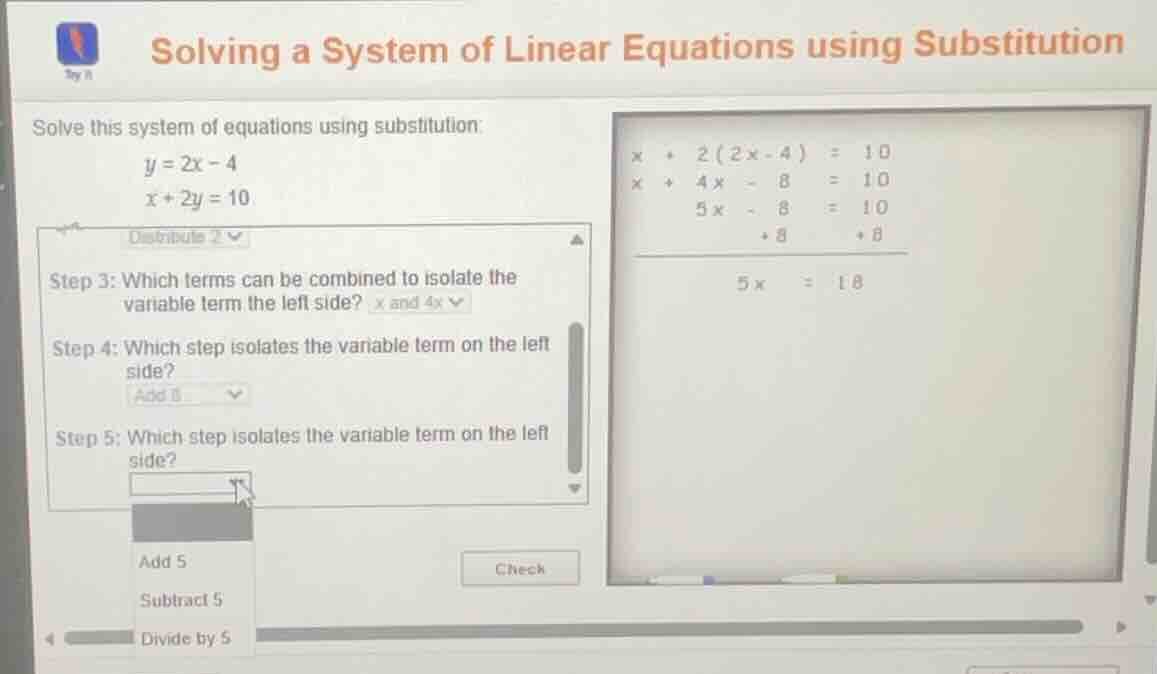 solving a system of linear equations using substitution solve this syst…
