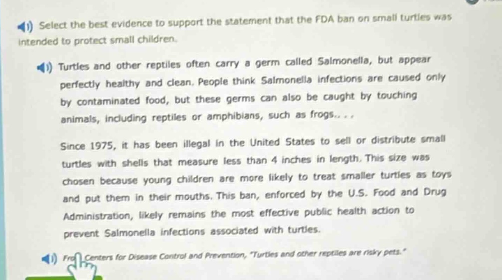 select the best evidence to support the statement that the fda ban on s…