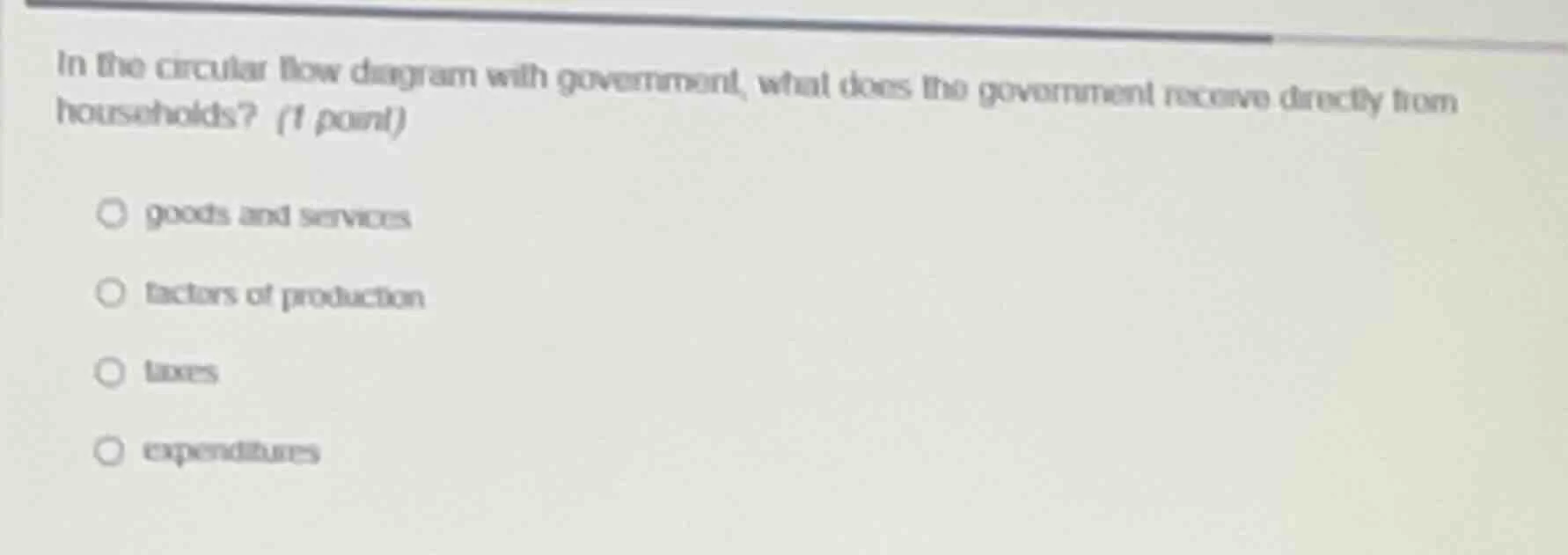 in the circular flow diagram with government, what does the government …