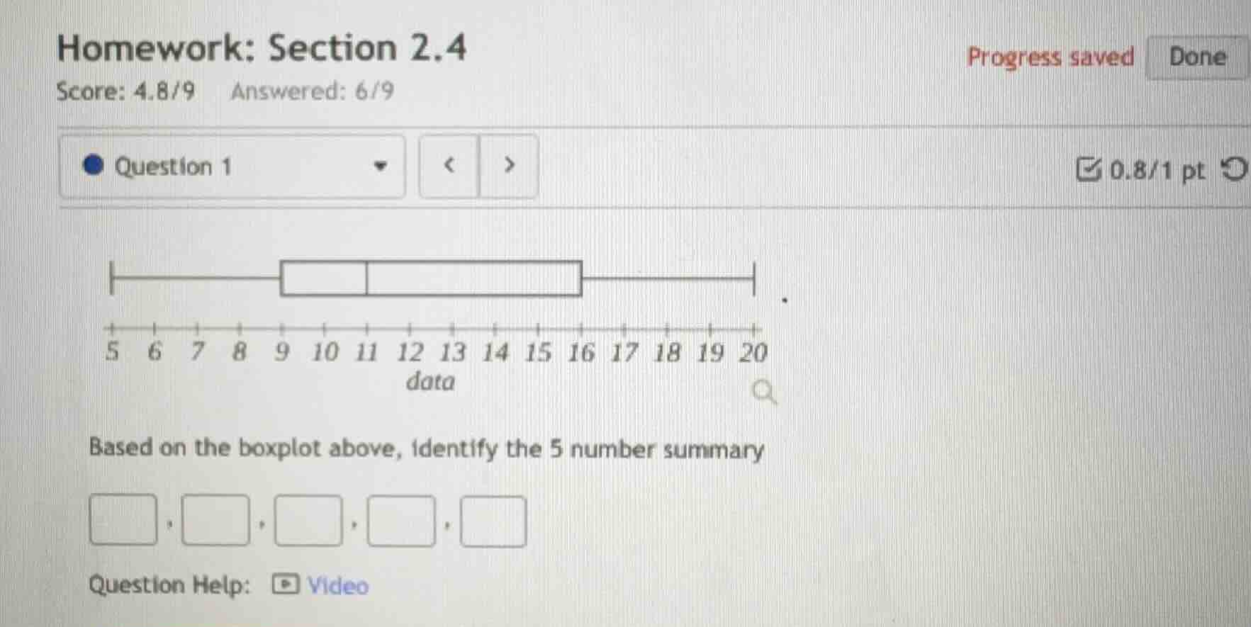 homework: section 2.4 score: 4.8/9 answered: 6/9 question 1 based on th…