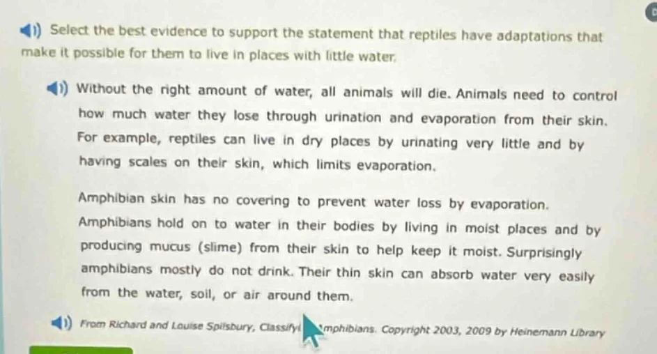 select the best evidence to support the statement that reptiles have ad…