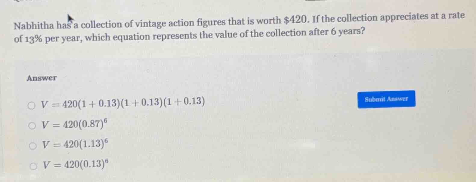 nabhitha has a collection of vintage action figures that is worth $420.…