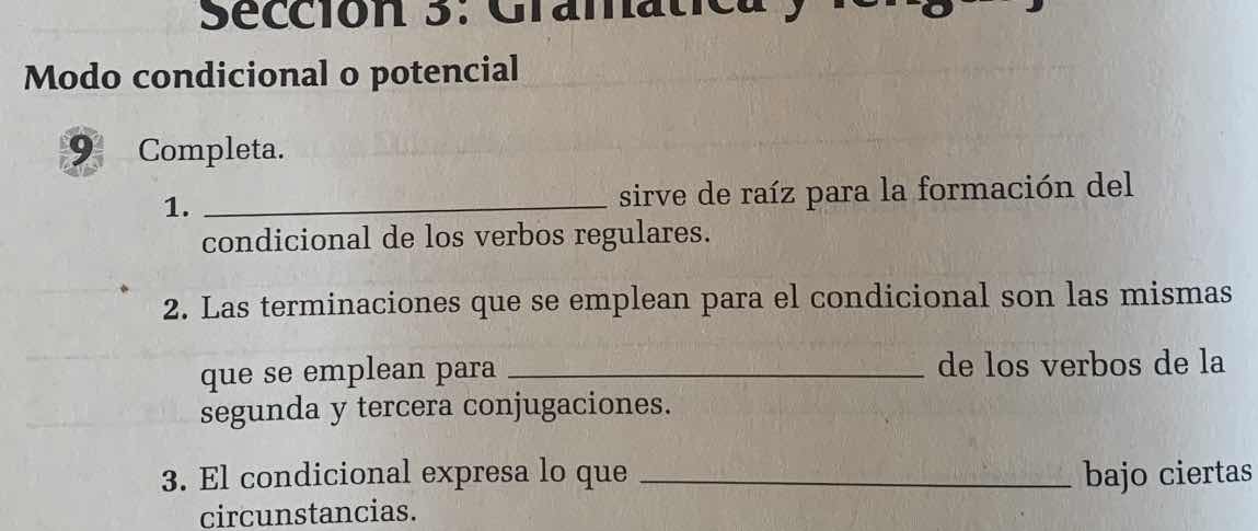 seccion 3: gramatica y lenguaje modo condicional o potencial 9 completa…