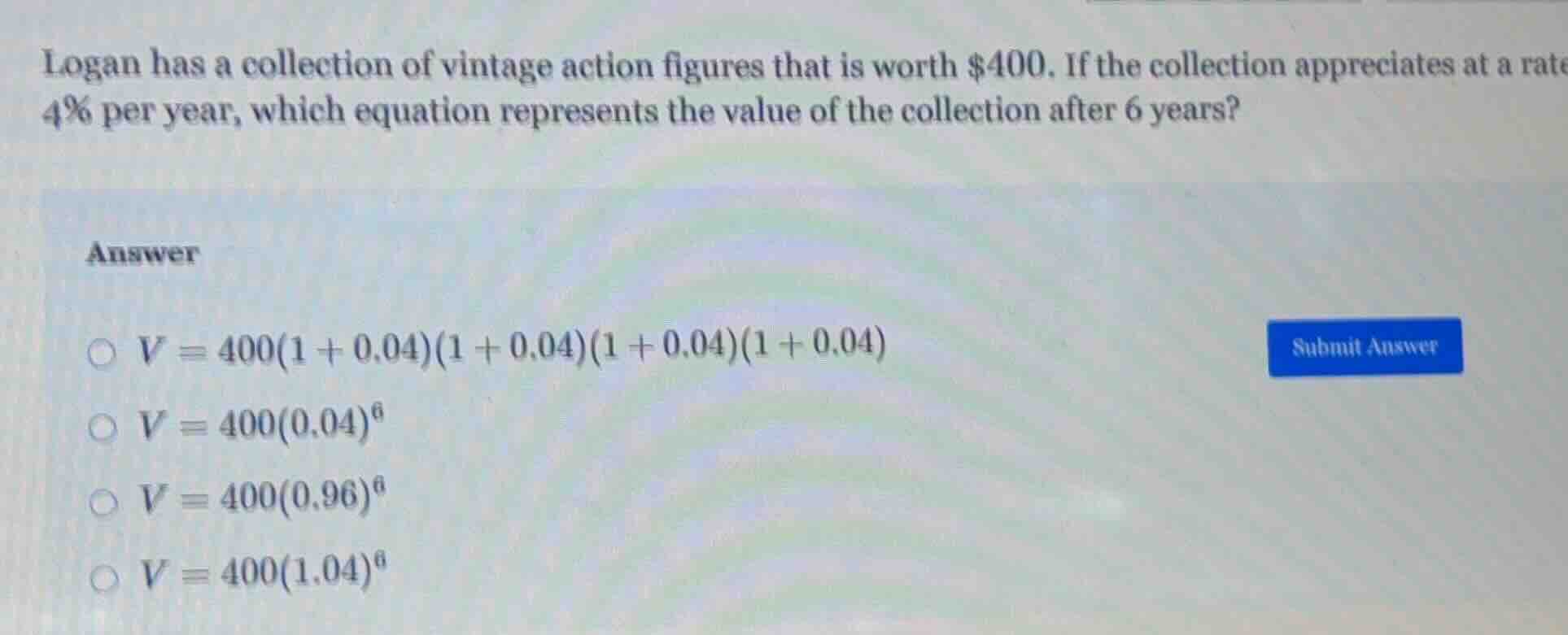 logan has a collection of vintage action figures that is worth $400. if…