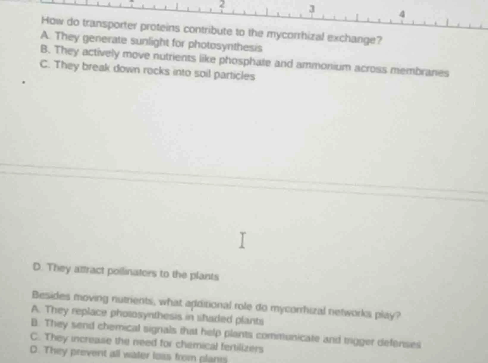 how do transporter proteins contribute to the mycorrhizal exchange? a. …
