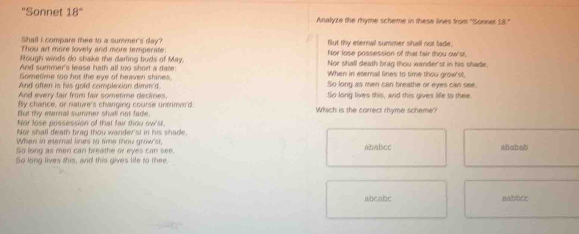 \sonnet 18\ shall i compare thee to a summers day? thou art more lovely…