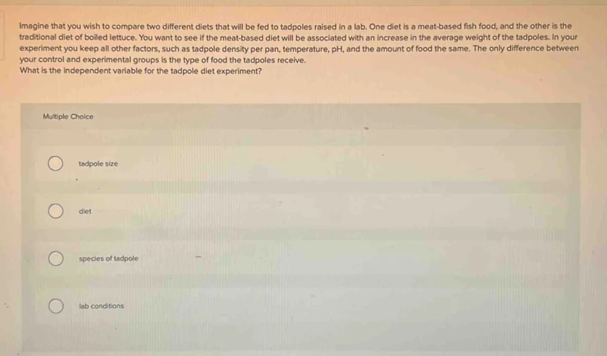 imagine that you wish to compare two different diets that will be fed t…