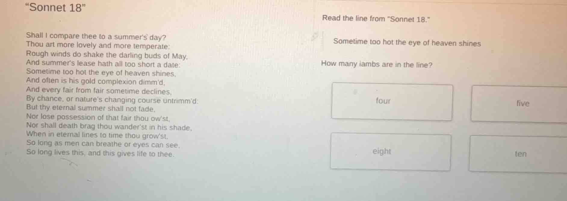 “sonnet 18” shall i compare thee to a summer’s day? thou art more lovel…