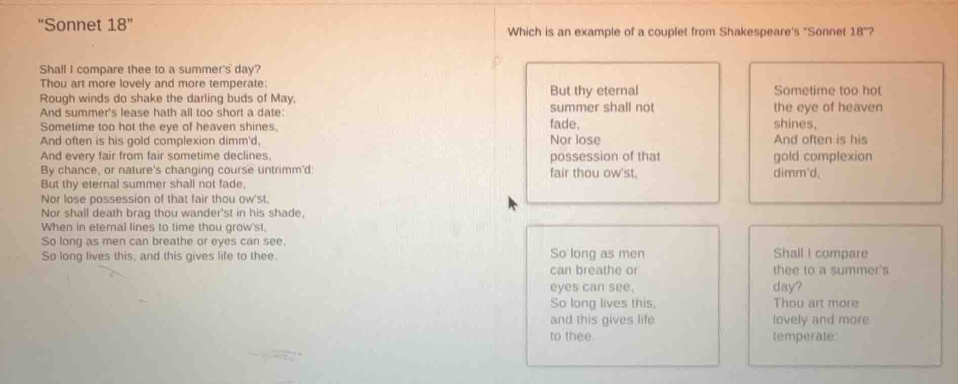 “sonnet 18” shall i compare thee to a summer’s day? thou art more lovel…