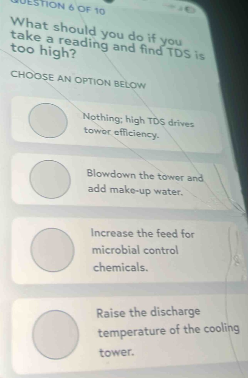 question 6 of 10 what should you do if you take a reading and find tds …