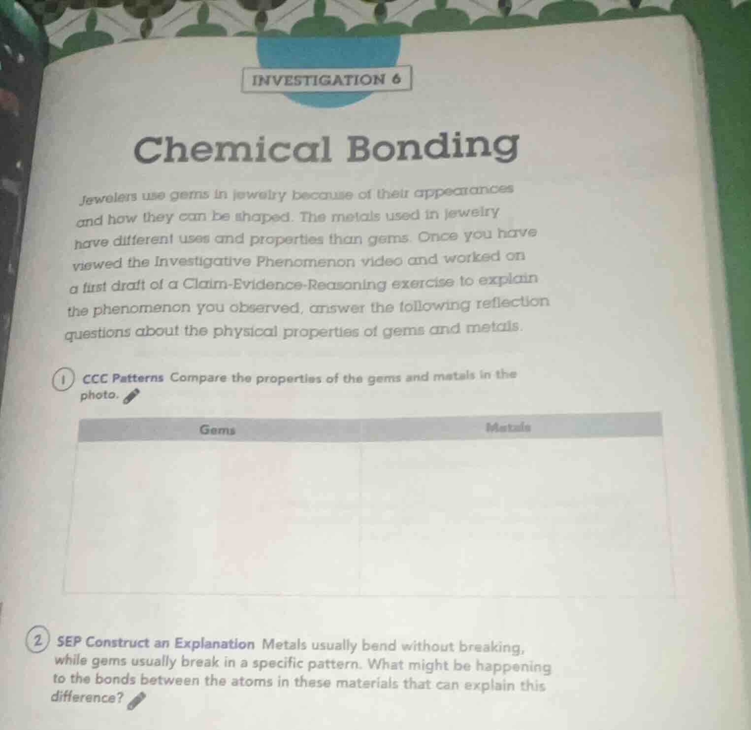 investigation 6 chemical bonding jewelers use gems in jewelry because o…