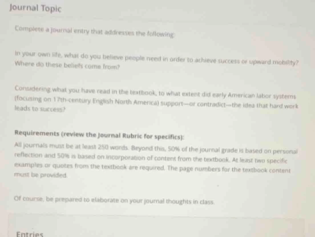 journal topic complete a journal entry that addresses the following: in…