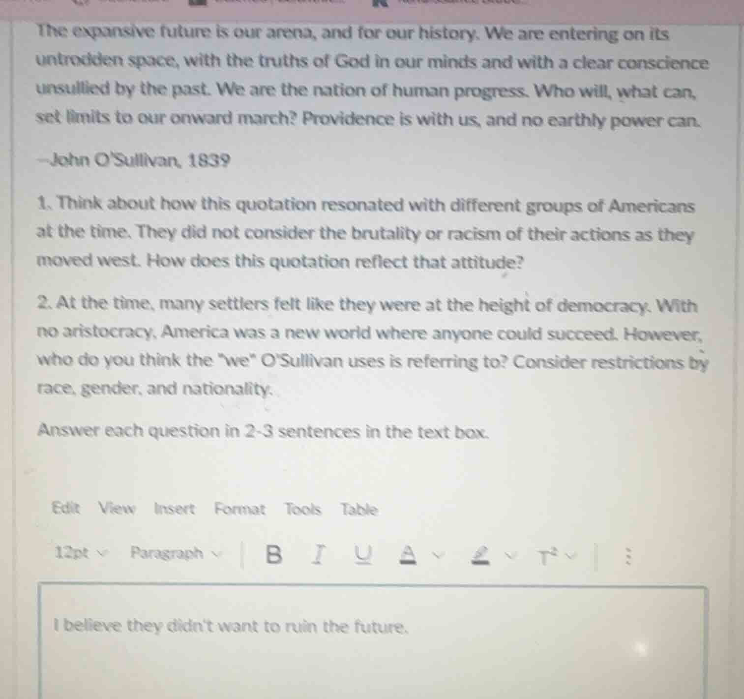 the expansive future is our arena, and for our history. we are entering…