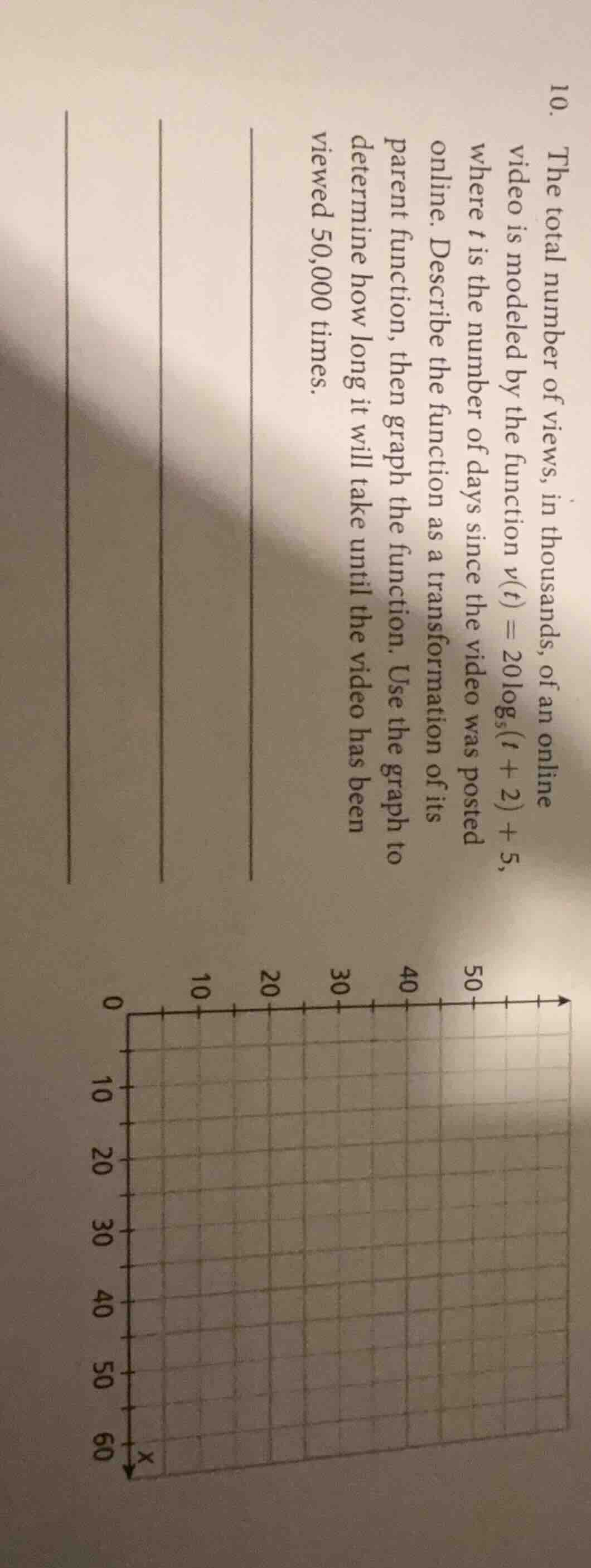 10. the total number of views, in thousands, of an online video is mode…