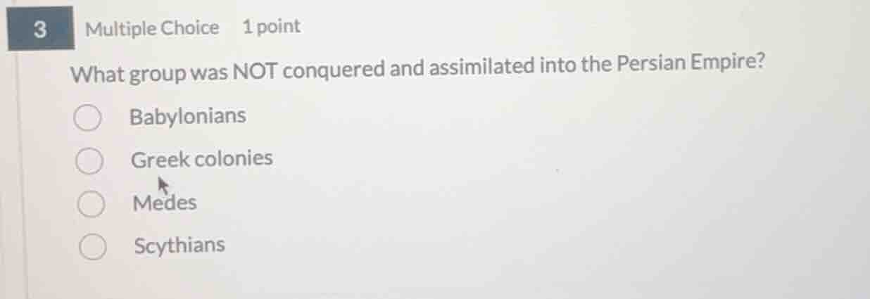 3 multiple choice 1 point what group was not conquered and assimilated …