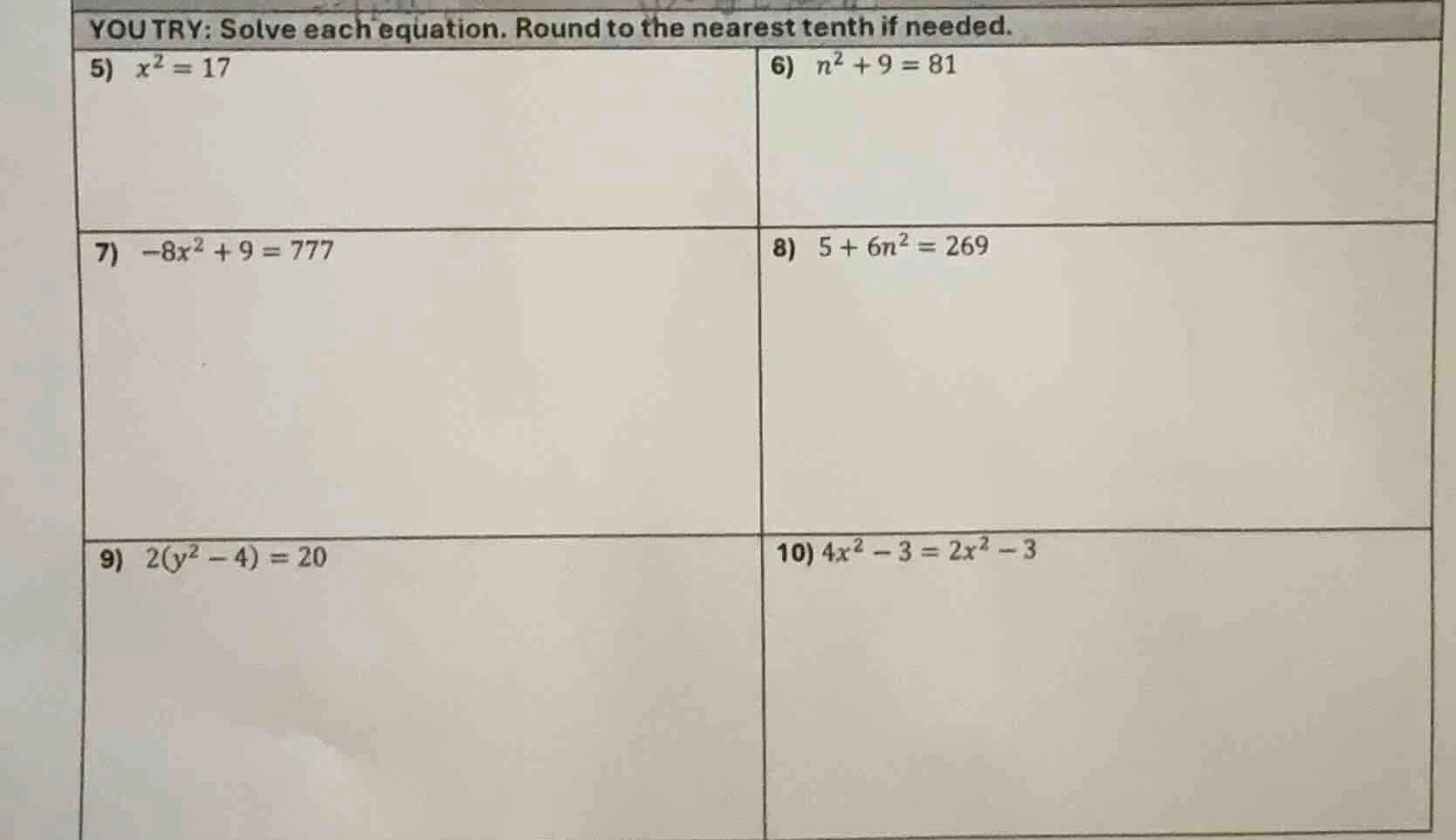 you try: solve each equation. round to the nearest tenth if needed. 5) …