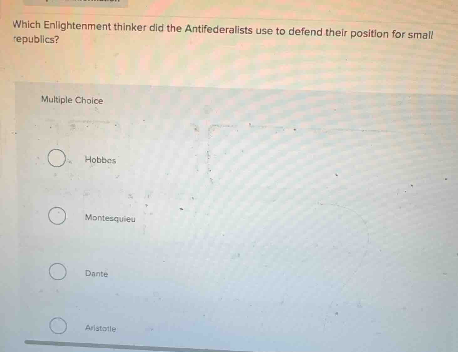 which enlightenment thinker did the antifederalists use to defend their…