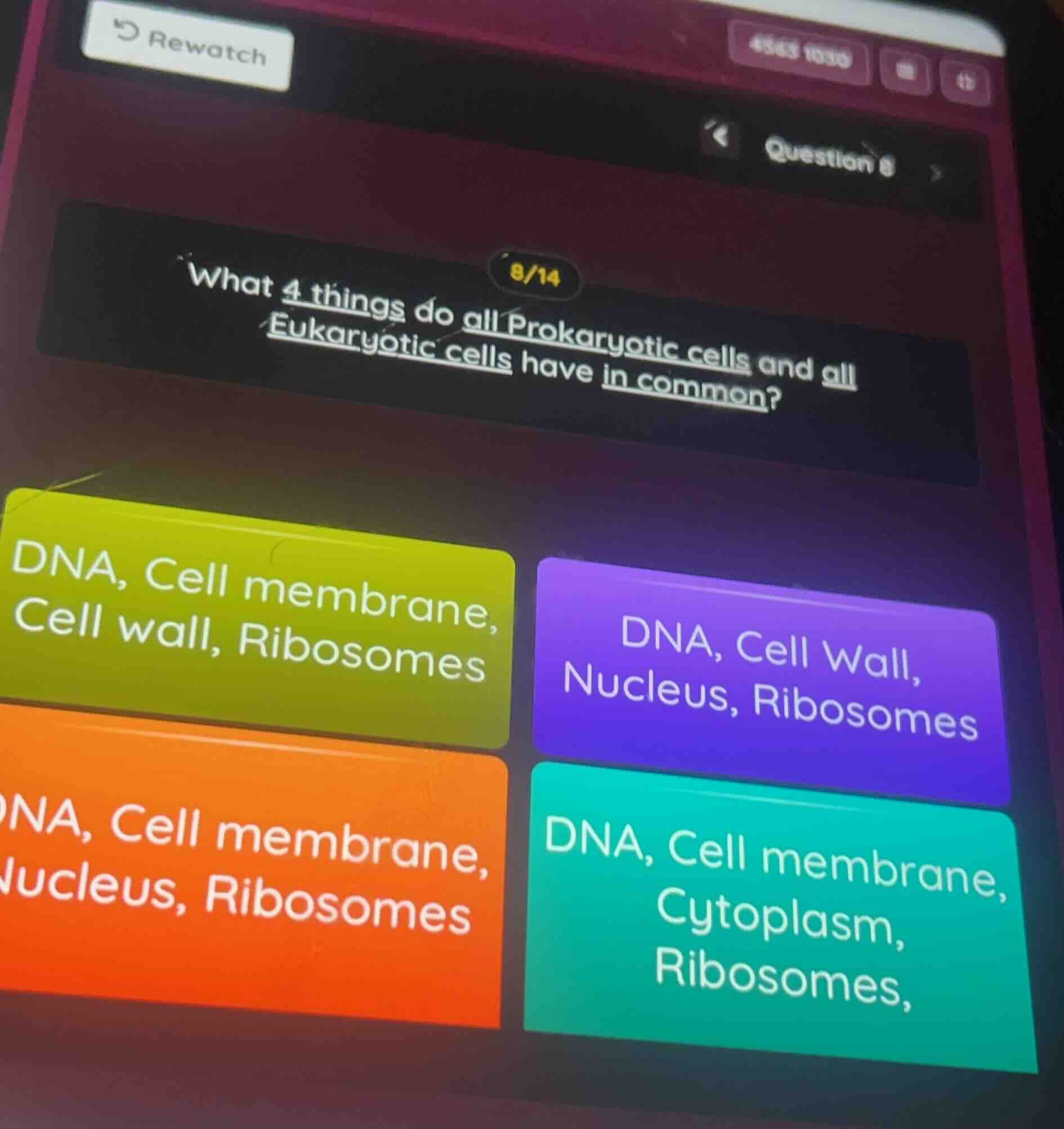 what 4 things do all prokaryotic cells and all eukaryotic cells have in…