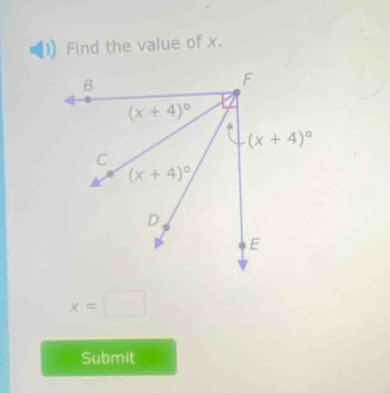find the value of x.