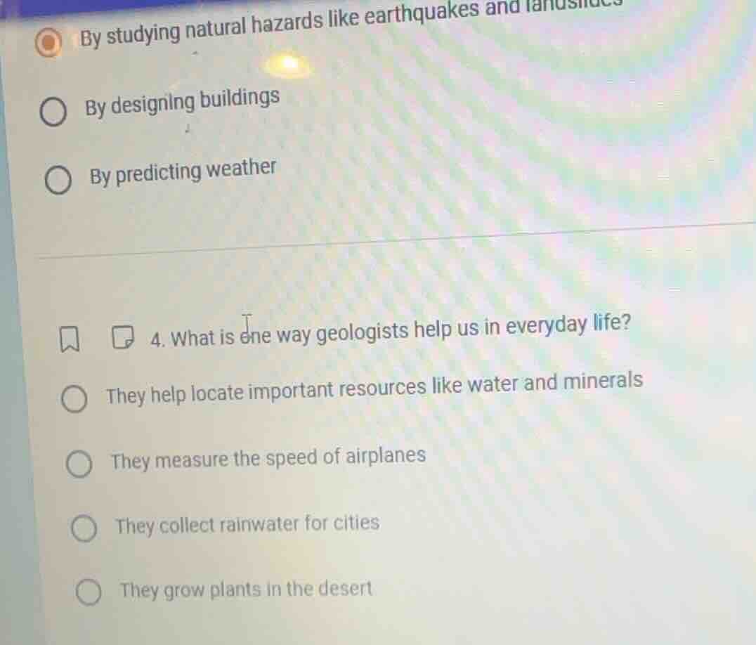 by studying natural hazards like earthquakes and landslides by designin…